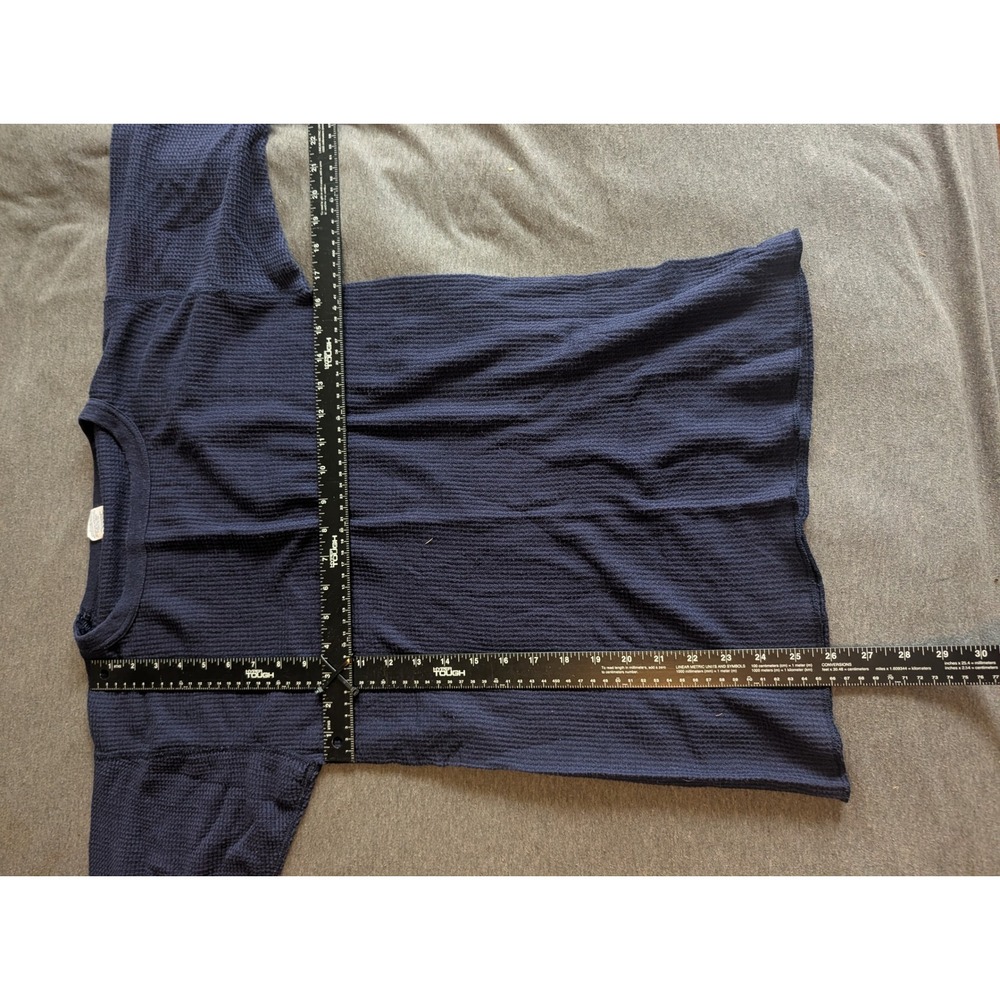 Vintage J.E. Morgan Long Johns Navy Waffle Knit Thermal Shirt XL Made in USA